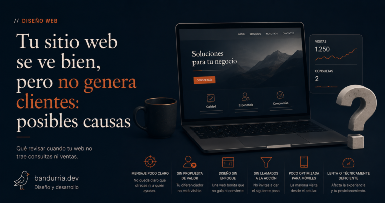 tu sitio web se ve bien pero no genera clientes, posibles causas